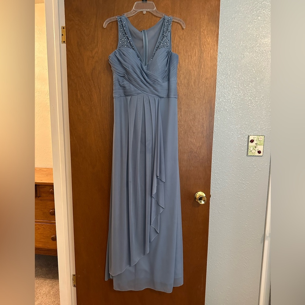 Jessica Howard Blue Maxi Dress with Beaded Straps